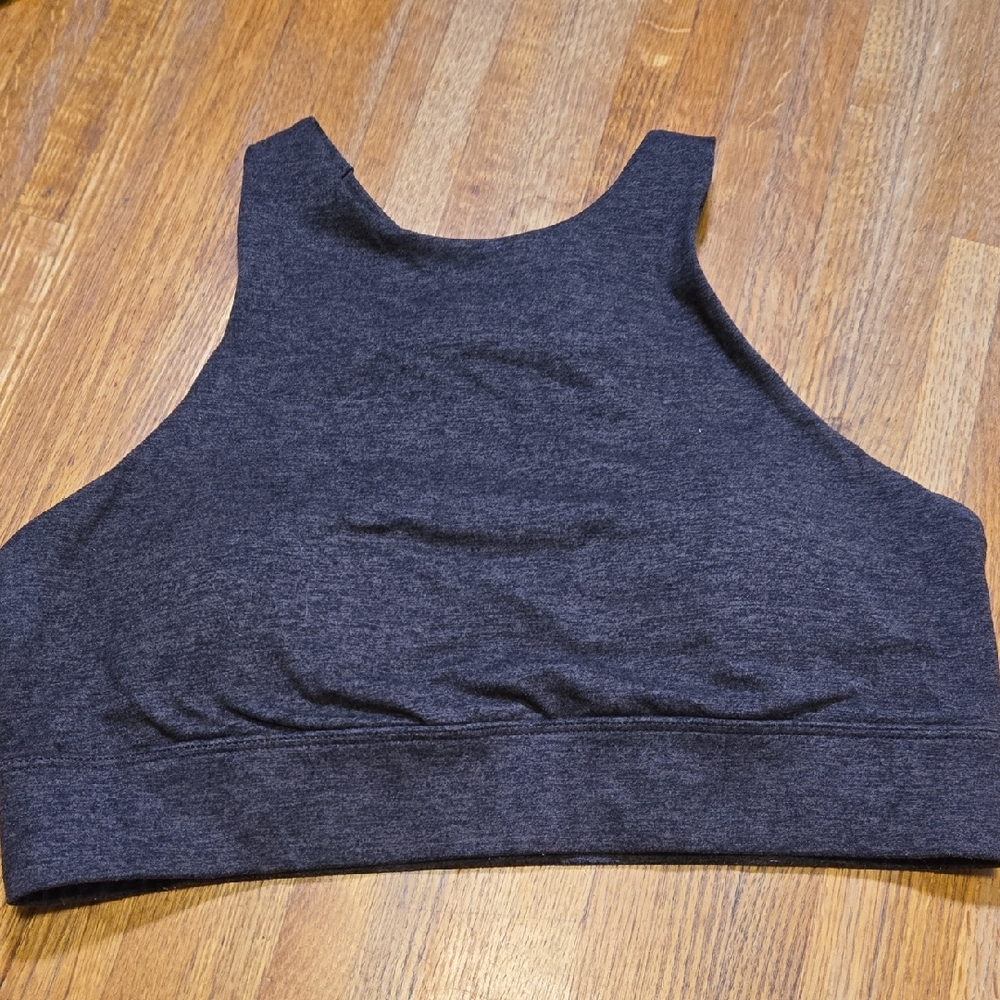 Kyodan Women‎ Medium Heathered Brown Removable Pad Strappy Razorback Sports Bra